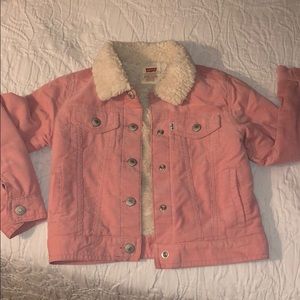 Girls Pink Levis corduroy Jacket w. Sherpa Lining
